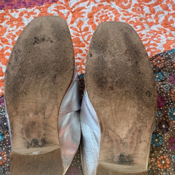 Free People At Ease Metallic Leather Slides  Size 38/8 - Picture 9 of 11